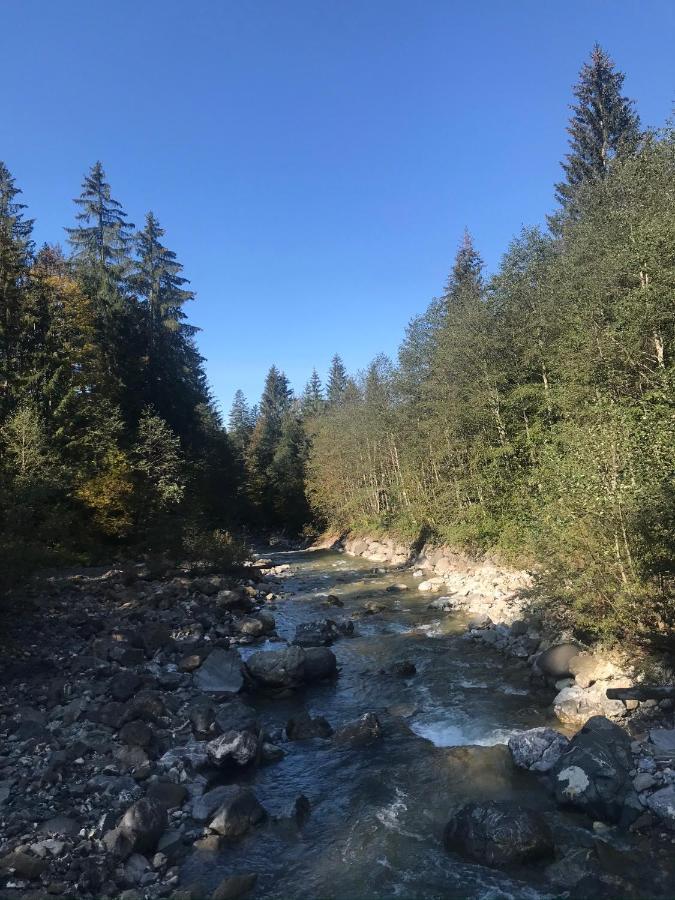 Ferienwohnung Morgentau Am Rande Der Wildnis Sibratsgfäll Buitenkant foto